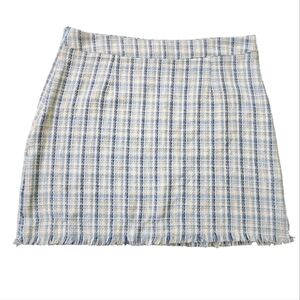 Pretty Little Thing Boucle Raw Edge Hem Mini Skirt, US Size 12